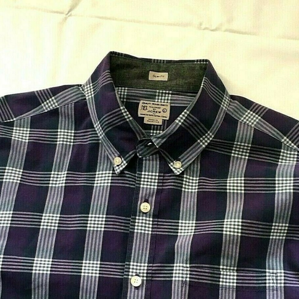 J. Crew Men's Button Down Shirt Purple Size Large - Picture 2 of 6